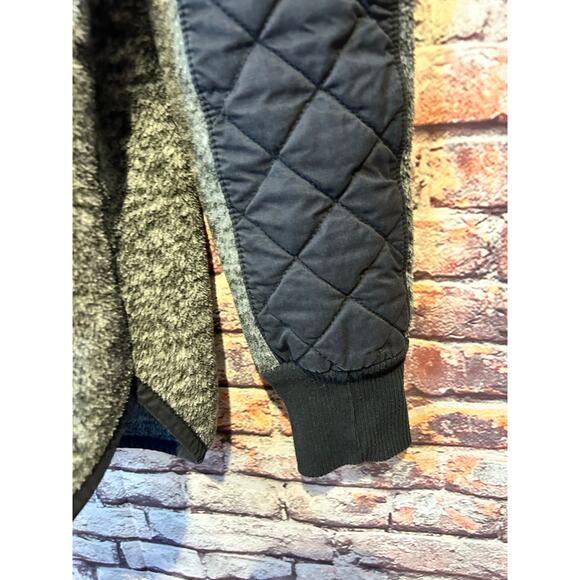 Abercrombie and Fitch gray fleece pullover jacket asymmetric snap women's small - Picture 3 of 6